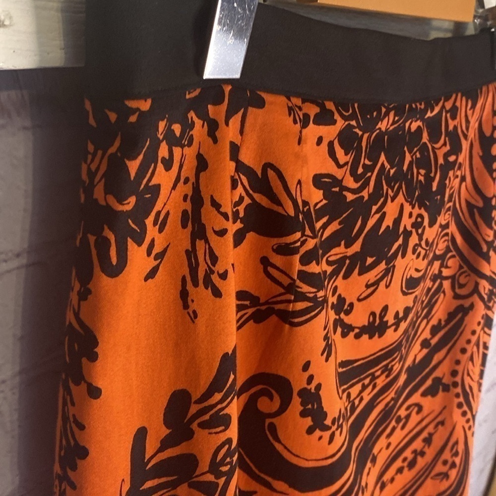 Tristan Black & Orange Cotton Fitted Pencil Skirt Size 12 - Picture 7 of 14